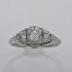 Antique Engagement Ring .14ct. Diamond & 18K White Gold - J34964