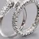 Anitque Vintage 1950's Platinum Diamond Engagement Ring and Band Set