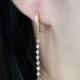 Padma - Champagne Gold Wedding Earrings Bridesmaid Earrings Bridal Jewelry Wedding Clear Swarovski Crystal Tear Drops with Cubic Zirconia
