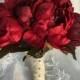 Red Peony Bouquet - Silk Peony Bouquet - Red Bouquet - Winter Bouquet - Fall Bouquet - Red Valentines Bouquet