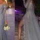 Sexy Women's Prom Dress/Evening Dress - Gray Off-the-Shoulder Tulle with Apppliques