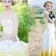 Simple Wedding Dress - Strapless Colored Sweep Train Ruched