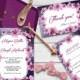 Printable wedding set, Wedding invitation, RSVP, thank you card, Wedding kit handmade watercolor