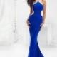 Gorgeous Stretch Satin Jewel Neckline Mermaid Evening Dresses With Beadings & Rhinestones - overpinks.com