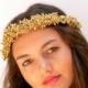 Golden  crown, Gold Spring wedding hair accessories, Bridal headpiece, Natural berries headband