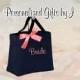 8  Bridesmaid Gift- Personalized Bridemaid Tote - Wedding Party Gift - Maid of Honor-Personalized Bridesmaid Gift Tote Bag