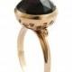 Round Garnet Gold ring, Engagement ring, Red gemstone ring,  vintage handmade ring, faceted garnet, January birthstone, 14K Rose gold ring
