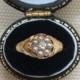 Antique 18ct Gold and Diamond Split Pearl Ring