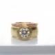 Sunken Treasure Ring, 18kt gold wide band diamond engagement wedding ring