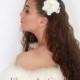 Ivory Bridal Hair Piece, Bridal Hair Flower, Bridal Hair Accessories, Wedding Fascinator, Bridal Hair Clip, Bridal Headpiece.