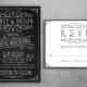 Affordable Wedding Invitations Set Printed, Cheap Chalkboard Wedding Invitations, Affordable, Black and White, Rustic, Vintage, Country