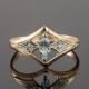 Art Deco Ring, Topaz Ring, Gold Art Deco Ring, Topaz Ring Gold, Blue Stone Ring, Blue Topaz Ring, Geometric Ring