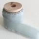 1/2" dusty blue silk ribbon - 3 yards wooden spool - hand dyed - wedding bouquet, invitations, gift wrapping