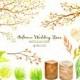 Wedding clipart - watercolor autumn beech tree, beech tree in fall color,  printable instant download