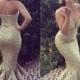 Long Elegant Sequins Prom/Party Dress -- Light Champagne Mermaid/Trumpet Sweetheart