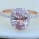 Peach Sapphire Ring, Peach Sapphire Engagement Ring, Champagne Sapphire Ring, Oval Cut Engagement Ring, 14k Rose Gold ring