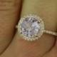 Rose gold engagement ring lavender purple sapphire diamond ring 14k rose gold round sapphire