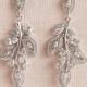 Crystal Bridal Earrings, Leaf style Wedding Earrings, Rose Gold, Gold, Bridesmaid Jewelry, Leaf Bridal Jewelry, Linneah Bridal Earrings