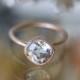 Genuine White Topaz 14K Gold Ring, Gemstone Ring, Cushion Cut Gemstone Ring, Eco Friendly, Engagement Ring, Stacking Ring - Made To Order