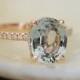 Blake Lively Sapphire Engagement Ring 14k Rose Gold 3.43ct Jasmine Oval Sapphire Ring