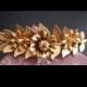 Ready to Ship-OAK-Sun Goddess-Blooming Nature Inspired Bridal Headpiece-Brass