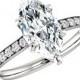 1.80 Carat Marquise SUPERNOVA Moissanite & Diamond Engagement Ring 14k, 18k or Platinum, Moissanite Engagement Rings, Gifts for Women