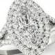 1.80 Carat Marquise Supernova Moissanite & Diamond Double Engagement Ring 14k 18k Platinum Marquise Moissanite Engagement Rings Cyber Monday