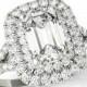 8x6mm Emerald Supernova Moissanite & Diamond Double Halo Engagement Ring 14k, 18k or Platinum, Cyber Monday Black Friday 2016, Jewelry Gifts