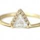 Triangle Diamond Ring - Trillion Diamond Engagement Ring - 0.3 Carat Trillion Diamond - 18k Gold