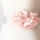 Bridal Light Pink Chiffon Flower Sash Light Grey Posh Ribbon Belt - Wedding Dress Sashes Night Dress Belts