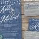 Rustic Beach Wedding Invitations Blue - Invitation, RSVP postcard, Info card, Printable