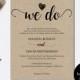 We Do Wedding Invitation Template - Rustic Kraft We Do Wedding Invitation - Instant download wedding invitation template 
