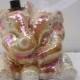 Groom and Bride Elephants Ceramic Aurora Borealis Color Cake Topper