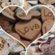 500 Wood Heart Confetti Combo Pack Wood Hearts, Wood Confetti Engraved Hearts- Rustic Wedding - Table Decorations- Love Mr Mrs Bride Groom