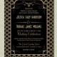 5” x 7” Black & Gold 1920's Art Deco Gatsby Wedding Invitation Digital File
