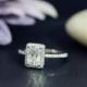 1ct 5x7mm Charles & Colvard Radiant Brilliant Moissanite Wedding Ring Solid 14K White Gold Ring Engagement Ring Anniversary Ring