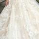 Stunning V-Neck Cap Sleeves Ball Gown Floor Length Wedding Dress