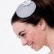 Fetlar - Grey Silver Fascinator with detail of dots and leaves