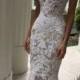 Charming White Lace Wedding Dress,S