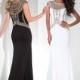 Sparkling Tulle & Chiffon Jewel Neckline Sheath Evening Dresses With Beads - overpinks.com