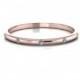 14k Rose Gold Five Diamonds Space Apart Wedding Band Simple Diamond Wedding Ring Stackable Delicate Diamond Ring