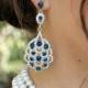 Bridal Earrings,Wedding Rhinestone Earrings,Bridal Rhinestone Earrings,Something Blue Earrings,Crystal Earrings,Chandelier Earrings,SUSANE
