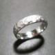 Mens Hammered Wedding Band / Mens Ring/ Mens wedding band / gift for men / anniversary gifts for men / mens gift / 14K White Gold Ring