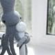 Octopus stuffed toy doll  knitted octopus crochet octopus hand knit toy grey octopus funny toy octopus doll fuzzy octopus toy cute octopus