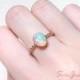 Opal Engagement Bezel Ring Rose Gold Sterling Silver, Genuine Natural Ethiopian Fire Opal Gemstone Valentines Anniversary Gift For Her