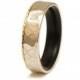 Ebony Wood Ring 18K Gold and Silver - Wood Wedding Band