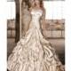 Charming A-line Strapless Beading Pick Up Skirt Ruching Chapel Train Satin Wedding Dresses - Dressesular.com