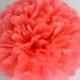 Coral tissue paper Pom Poms - wedding party pompoms / wedding decorations /