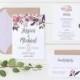 Printable Wedding Invitation // Wedding Invitations // Floral Wedding Invitation //Digital Wedding Stationery // Watercolor Wedding