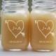 Valentines Day Gift for Couples, Personalized Mason Jar Glasses, His and Hers - Custom Engraved Valentines Gift, Rustic Heart Mason Jars